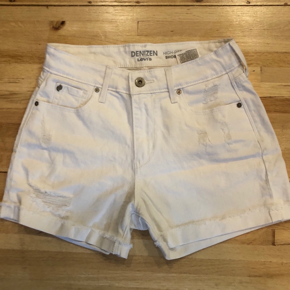 white denim shorts